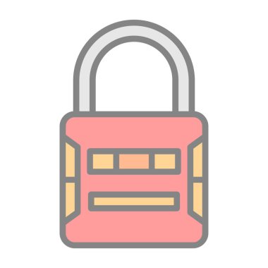 Asma kilit simgesi. web tasarımı için güvenlik kilidi simgesinin karikatür çizimi