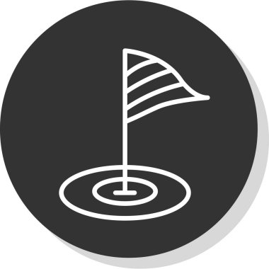 Golf bayrağı simgesinin vektör illüstrasyonu 