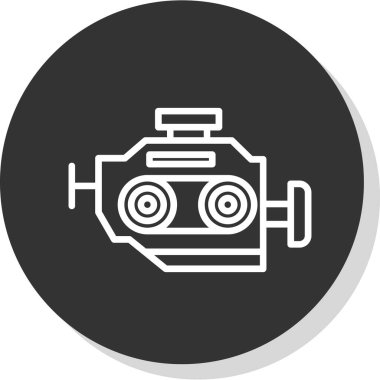 motor simgesi, vektör illüstrasyonu basit tasarım