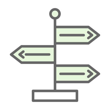 Yön, işaret direği simgesi. Basit vektör illüstrasyonu