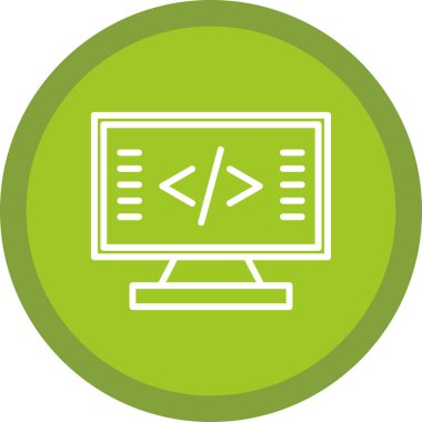 Kod işareti. Kodlama simgesi. vektör illüstrasyonu