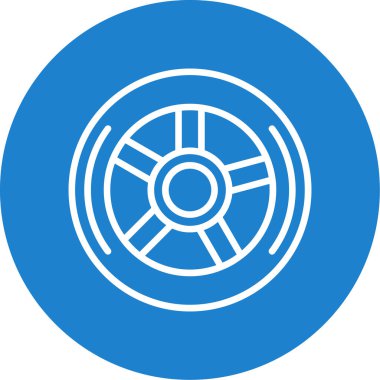 Bir tekerlek simgesinin vektör illüstrasyonu