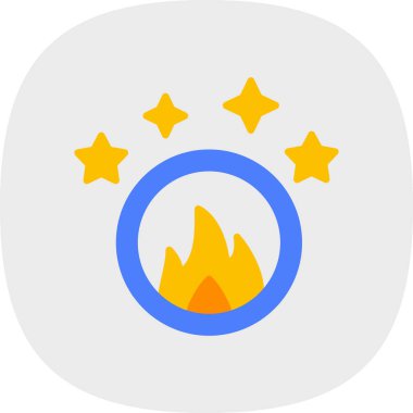 Ateş ikonu halkası, vektör illüstrasyonu 