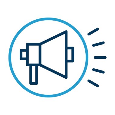 megafon simgesi, kampanya konsepti vektör illüstrasyonu