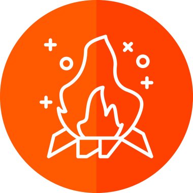 Şenlik ateşi. Web simgesi basit tasarım