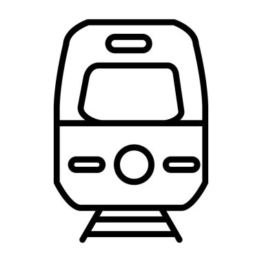 tramvay vektörü ince çizgi simgesi