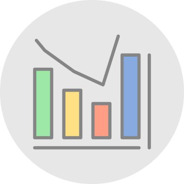 Bar grafik simgesinin vektör illüstrasyonu 