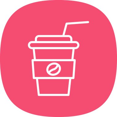 Saman içen kağıt kahve fincanı. Kafe logosu. Vektör.