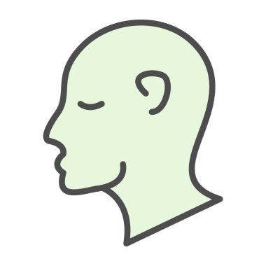 İnsan kafası ikonu. İnce çizgi tarzı. vektör illüstrasyonu.