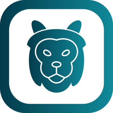 Aslan etobur simgesi, basit vektör illüstrasyonu 