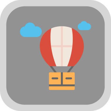 Hava balonuna çarptı. Web simgesi basit illüstrasyon