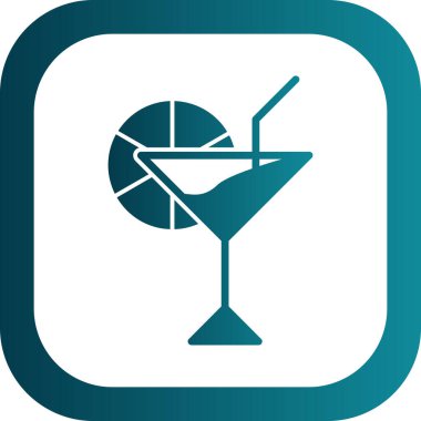 Kokteyl ikonu. Moda vektör biçimi