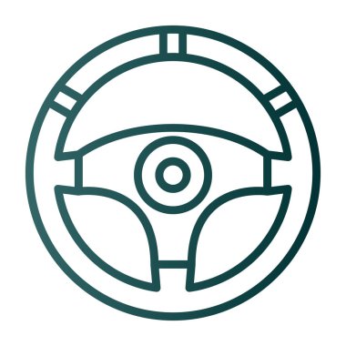 araba direksiyonunun düz simgesi, vektör resimli 