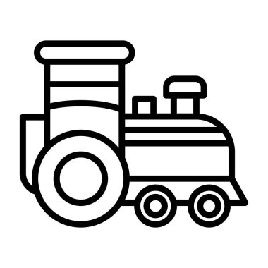 Lokomotif ikonu vektörü web ve mobil uygulama tasarımınız için beyaz arkaplanda izole edildi, lokomotif logosu kavramı
