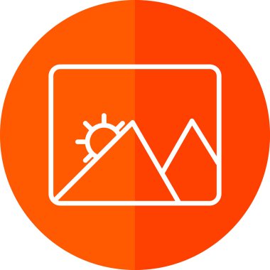 güzel dağ manzarası çizgisi vektör simgesi