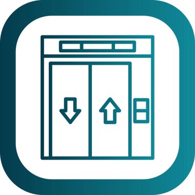 Asansör. Web simgesi basit illüstrasyon             