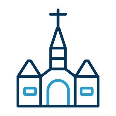 Katedral. Web simgesi basit illüstrasyon