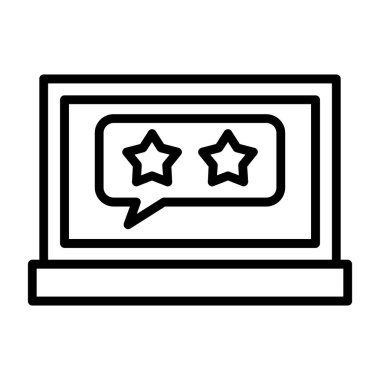 Dizüstü bilgisayarda gözden geçirme imzası, vektör illüstrasyonu basit tasarım