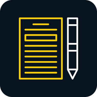 Kağıt ve kalem. Web simgesi basit illüstrasyon