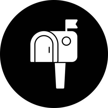 Posta kutusu düz simgesi, vektör illüstrasyonu