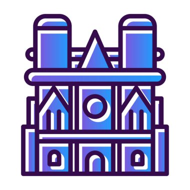 Bina ikonu. Web için vektör simgeleri oluşturma taslağı