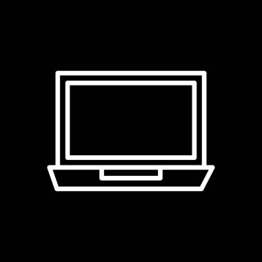 Basit dizüstü bilgisayar simgesi, vektör illüstrasyonu