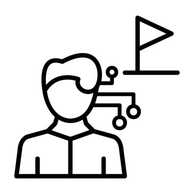 Bayrağı olan vektör adam, ağ simgesi