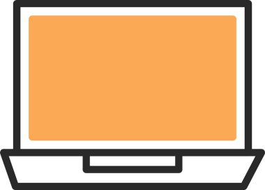 Basit dizüstü bilgisayar simgesi, vektör illüstrasyonu