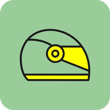 Kask simgesi basit tasarım illüstrasyonu 