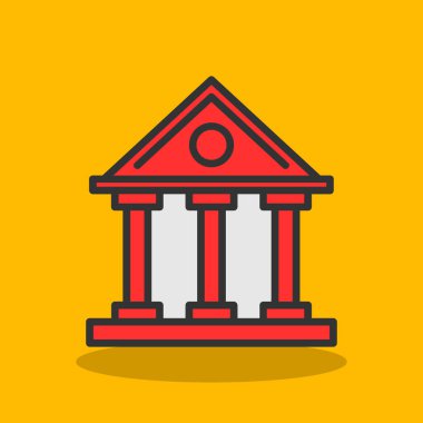 Banka binası. Web simgesi basit illüstrasyon