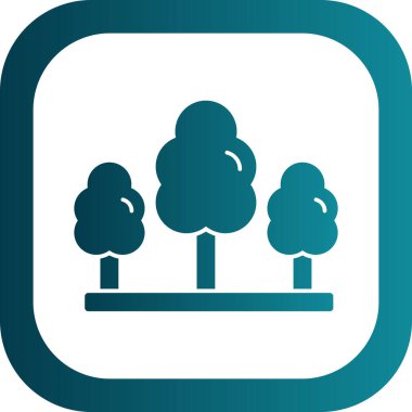 Düz ağaç simgesinin vektör illüstrasyonu