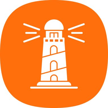 deniz feneri web simgesi, vektör illüstrasyonu 