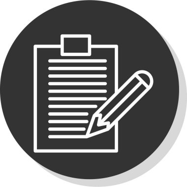 Kalem simgeli defter, vektör illüstrasyonlu basit tasarım