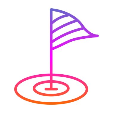 Golf bayrağı simgesinin vektör illüstrasyonu 