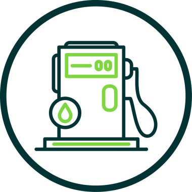 Benzin istasyonu. Web simgesi basit illüstrasyon