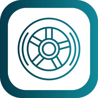 Tekerlek simgesinin vektör illüstrasyonu