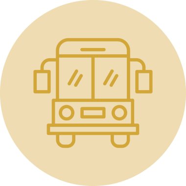 Okul servisi simgesi, vektör illüstrasyonu basit tasarım