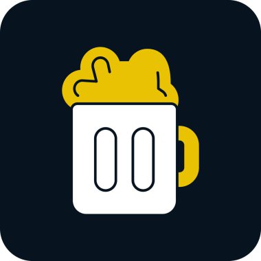 Bira kupa simgesinde düz stil 