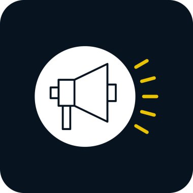 megafon simgesi, kampanya konsepti vektör illüstrasyonu