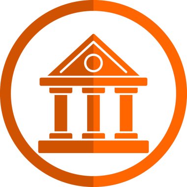 Banka binası. Web simgesi basit illüstrasyon