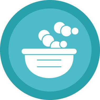 Sabun köpük ikonlu bir kase sıvı. 