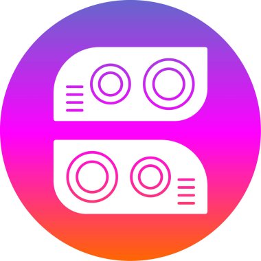 İki Araba Işıkları simgesi, vektör illüstrasyonu