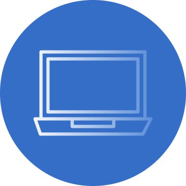 Basit dizüstü bilgisayar simgesi, vektör illüstrasyonu