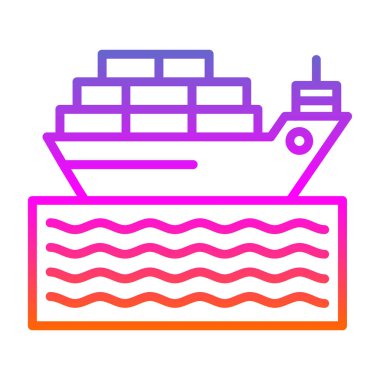 Kargo gemisi kutsal kişilerin resmi, vektör çizim