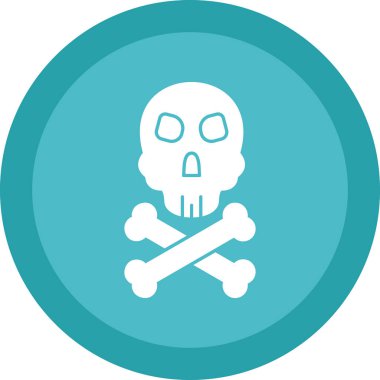 Kemik kafatası ikonu. Web için kemik vektör simgelerinin basit çizimi