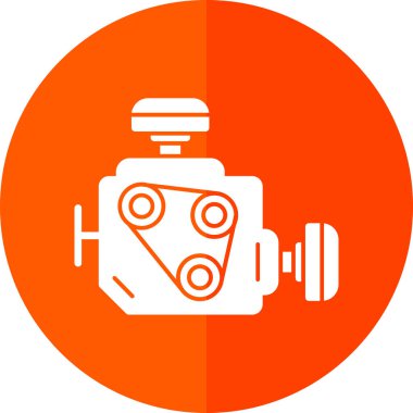 araba motoru simgesi, vektör illüstrasyonu basit tasarım