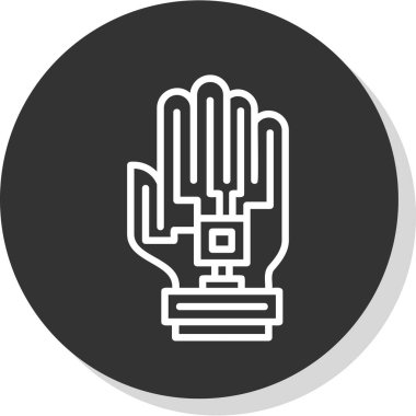 Haptic Geribildirim Eldiven Simgesi, vektör illüstrasyonu