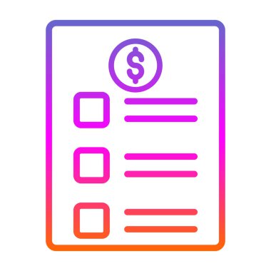 Basit Price listesi simgesi, vektör illüstrasyonu