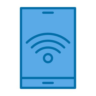 wifi sembollü tablet pc, vektör illüstrasyonu, kablosuz simge