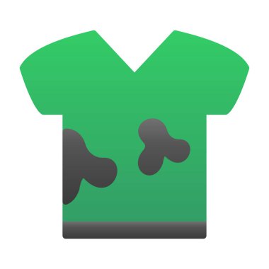 Kirli çamaşırlar. Yağ lekeli tişört. Çamaşır simgesi, vektör illüstrasyonu